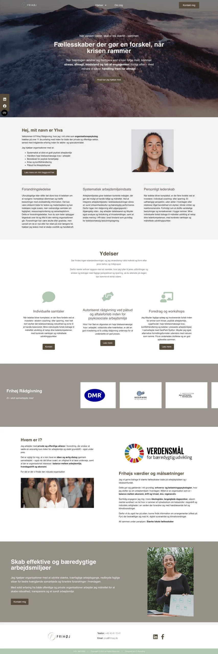 Ny hjemmeside eksempel, hjemmeside design for Frihøj Rådgivning