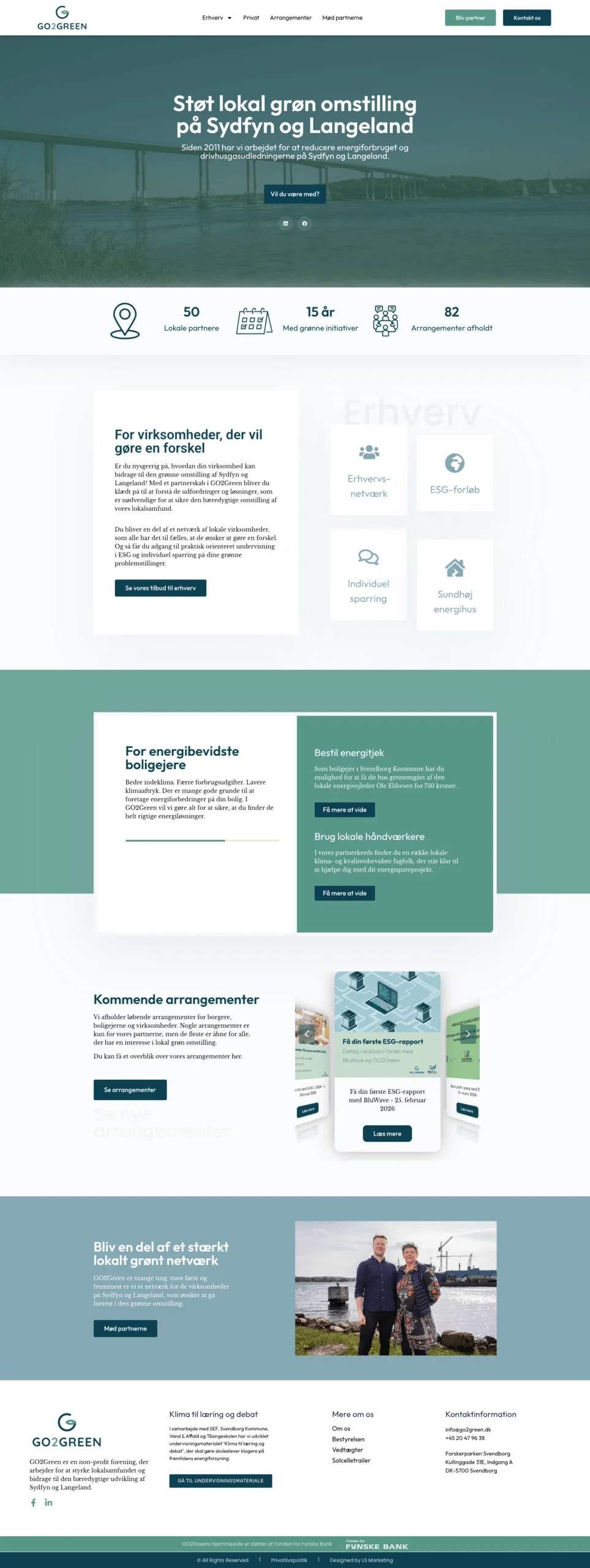 Ny hjemmeside eksempel, hjemmeside design for Go2Green